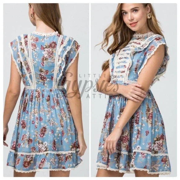 Entro Old Country Roses Farmhouse Mini Dress - Picture 3 of 12
